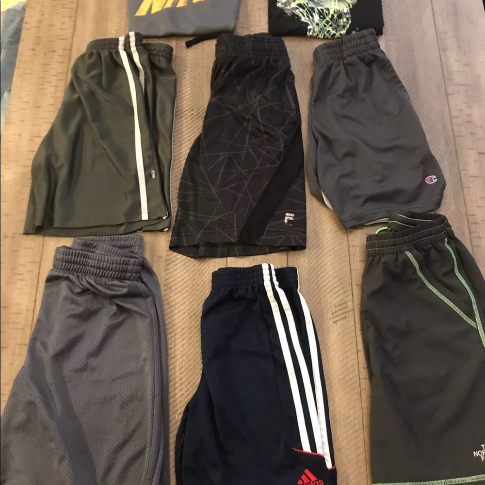 8 piece Sz 7 boys athletic bundle- t shirts/shorts